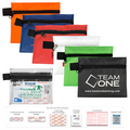 15 Piece On the Go First Aid Kit in Polyester Zipper Pouch with Ibuprofen Packet & Triple Antibiotic
